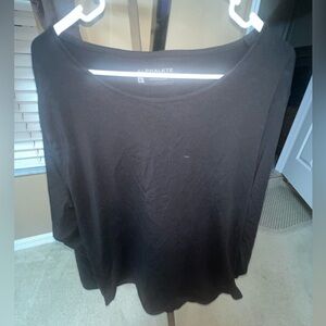 Alphalete Men Long Sleeve Shirt Scoop Neck Lifestyle Fit Black Large